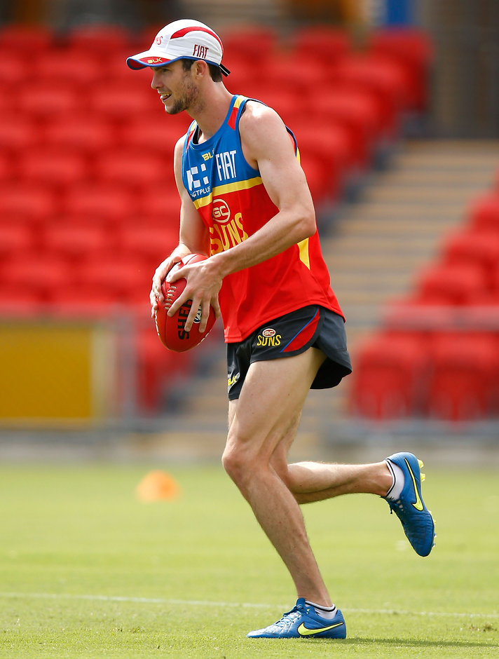AFL 2015 Training - Gold Coast 171215 Jarrad Grant in action during Suns' training - ${keywords}